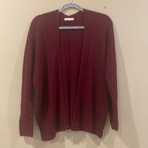 Maroon knit cardigan